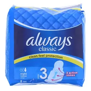 [60837] Always Classic 8ct/18 Night Wings Size 3