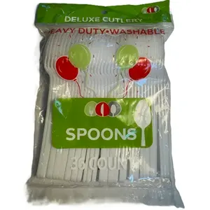 [03475] Heavy Duty Clear Plastic Spoon 36ct